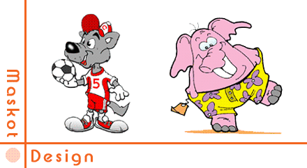 Banner Mascot wolf and elephant