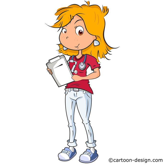 Illustration Krankenschwester im Comic-Stil