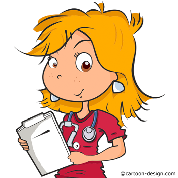 Cartoon-Illustration Krankenschwester für Ärztehaus