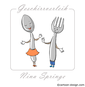 Cartoon-Logo für Geschirrverleih