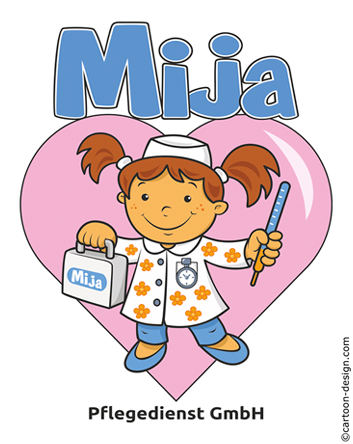 Cartoon Logo Mija für Pflegedienst
