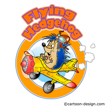 Logo Igel im Flugzeug
