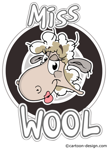 Lustiges Schaf als Logo für Bekleidungsmanufaktur Miss Wool