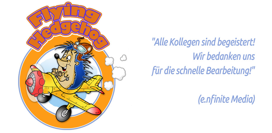 Cartoon Logo Flying Hedgehog