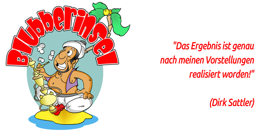 Cartoon Logo für Web-Shop Shisha Insel